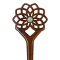 Haarnadel Blume des Lebens aus Narra Holz mit grünem Agate Stein