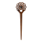 Hairpin "Flower of Life" made of Narra wood with a black onyx stone
