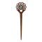 Haarnadel Blume des Lebens aus Narra Holz mit türkis Stein
