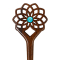 Haarnadel Blume des Lebens aus Narra Holz mit türkis Stein