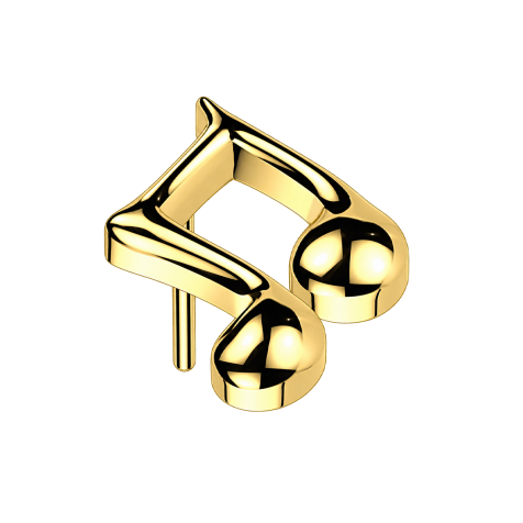 Threadless Gold-Plated Musical Note