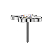 Threadless hohler Schmetterling silber Kristall silber