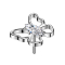 Threadless hohler Schmetterling silber Kristall silber