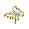 Threadless hohler Schmetterling vergoldet Kristall silber