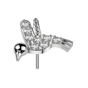 Threadless Kolibri silber Kristalle silber