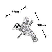 Threadless Kolibri silber Kristalle silber