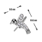 Threadless Kolibri silber Kristalle silber