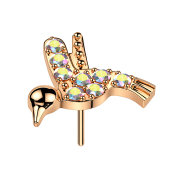 Threadless Kolibri rosegold Kristalle multicolor