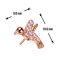 Threadless Kolibri rosegold Kristalle multicolor
