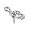 Threadless Notenschlüssel silber Kristall silber