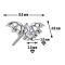 Threadless Fledermaus silber Kristall silber