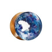 Flared Plug Indigo-Höhle Epoxy aus Teakholz