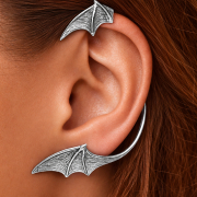 Ear Cuff silber Fledermausflügel links