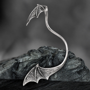 Ear Cuff silber Fledermausflügel links