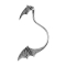 Ear Cuff silber Fledermausflügel links