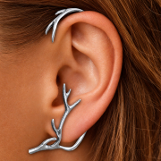 Ear Cuff silber Hirschgeweih links