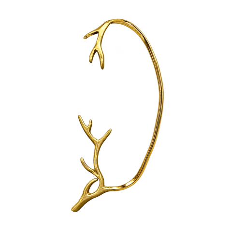 Gold-Plated Deer Antler Ear Cuff (Left)