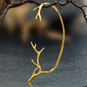 Gold-Plated Deer Antler Ear Cuff (Left)