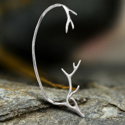 Silver Deer Antler Ear Cuff (Right)