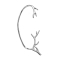 Silver Deer Antler Ear Cuff (Right)