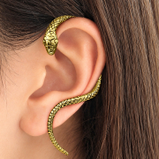 Ear Cuff vergoldet Schlange lang links