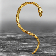 Ear Cuff vergoldet Schlange lang rechts