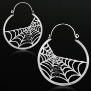 Ohrring silber Spinnennetz mit Spinne