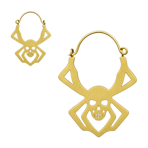 Ohrring vergoldet Totenkopfspinne