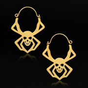 Ohrring vergoldet Totenkopfspinne
