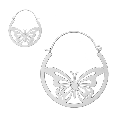 Silver Butterfly Earring
