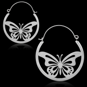 Silver Butterfly Earring