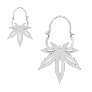 Silver Hemp Leaf Earring