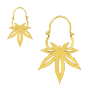 Gold-Plated Hemp Leaf Earring