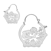 Silver Hibiscus Earring
