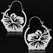 Silver Hibiscus Earring