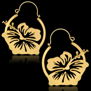 Gold-Plated Hibiscus Earring