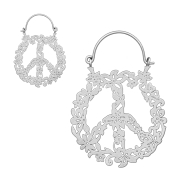Ohrring silber Blumen Peace Zeichen