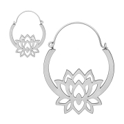 Ohrring silber Lotusblume seitlich