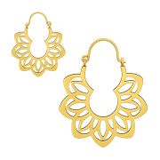 Boucle doreille plaquée or « Donut » en forme de fleur
