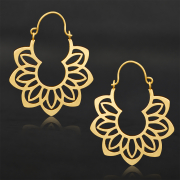 Boucle doreille plaquée or « Donut » en forme de fleur