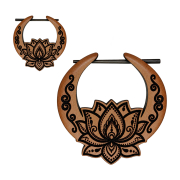 Boucles doreilles « Fleur de lotus » et ornements en bois de sawo