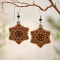 Boucles doreilles « Fleur de mandala » en bois de sawo
