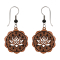 Boucles doreilles « Lotus Mandala » en bois de sawo