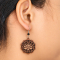 Boucles doreilles « Lotus Mandala » en bois de sawo