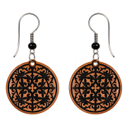 Boucles doreilles « Mandala de vrilles » en bois de sawo