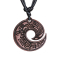 Black necklace with an engraved spiral pendant made of Sawo wood