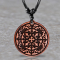 Black Necklace with a Vine Mandala Pendant Made of Sawo Wood