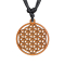 Black Necklace with Flower of Life Pendant Made of Sawo Wood