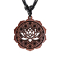 Black Necklace with Lotus Mandala Pendant Made of Sawo Wood