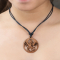 Collana nera con ciondolo a forma di drago in legno di sawo